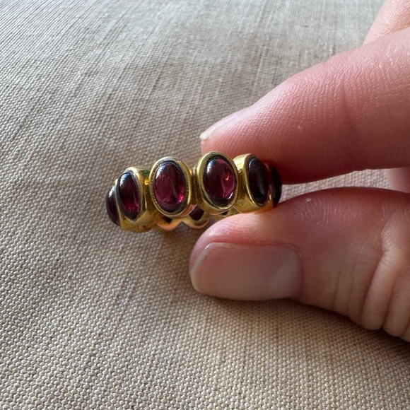 Jemma Sands Anthropologie Portugal Ring in Garnet Sz 7 - Picture 3 of 7